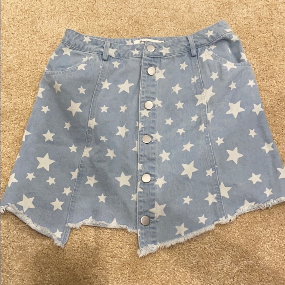 Star jean skirt